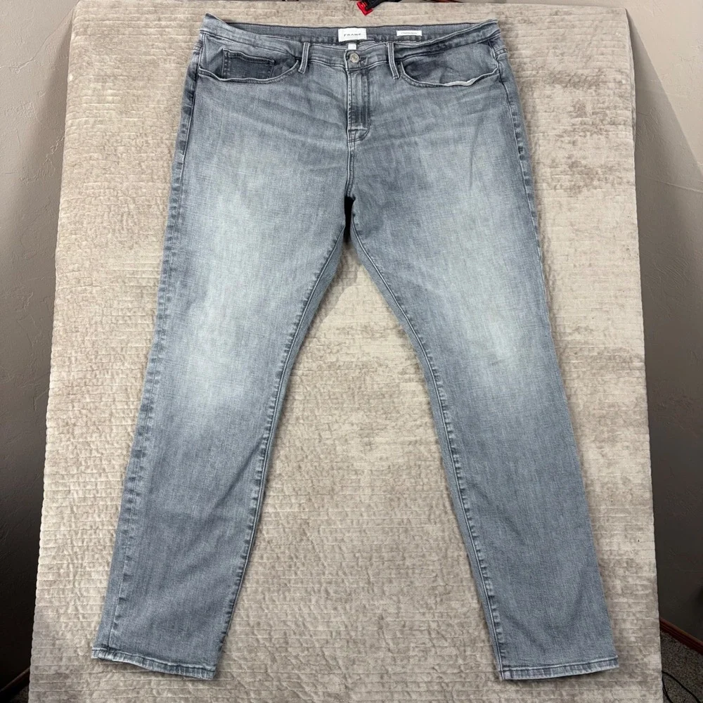 FRAME L'Homme Skinny Jeans Mens 40 Gray Faded‎ Slim Fit Denim Pants